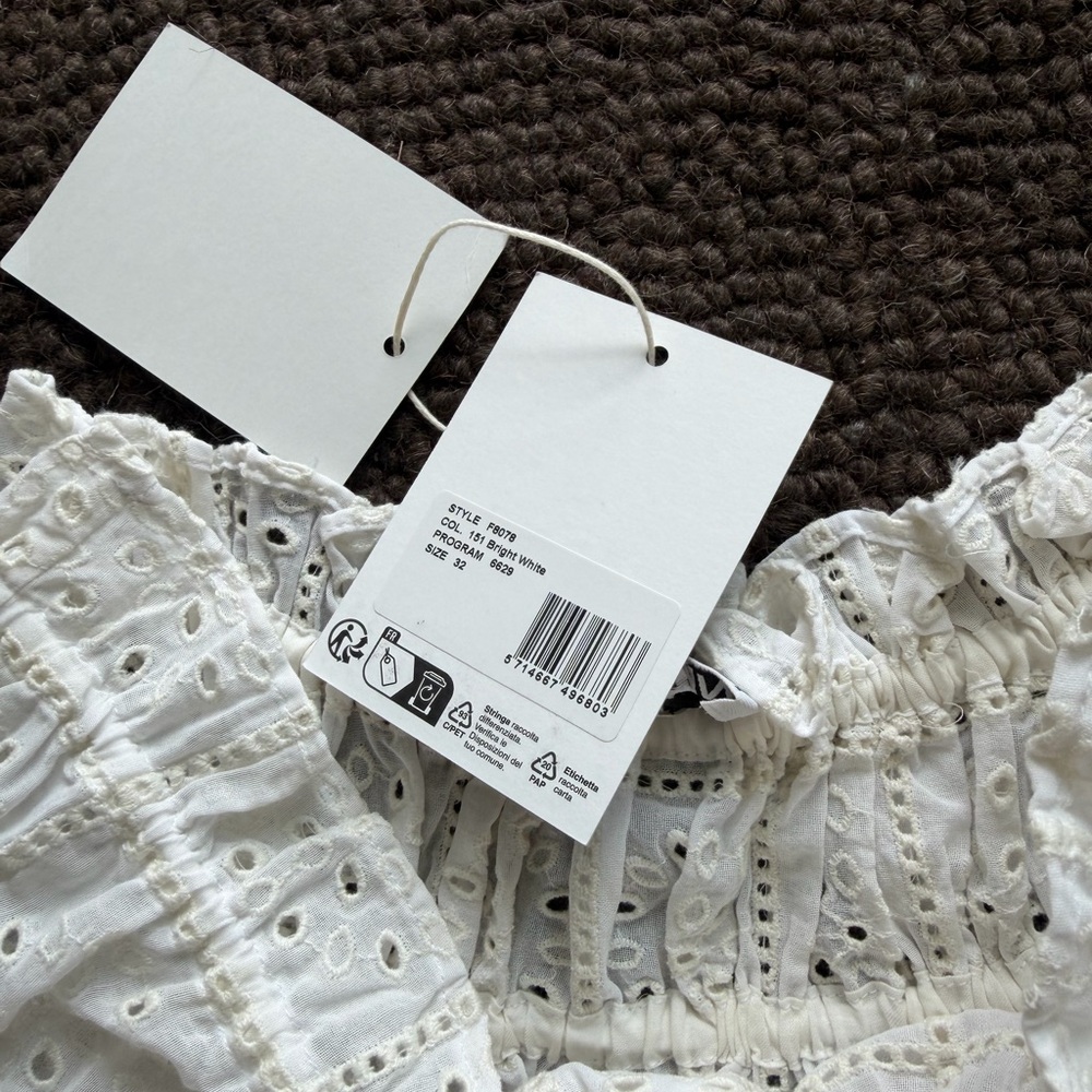 Ganni White Broderie Eyelet Mini Skirt - Picture 5 of 5